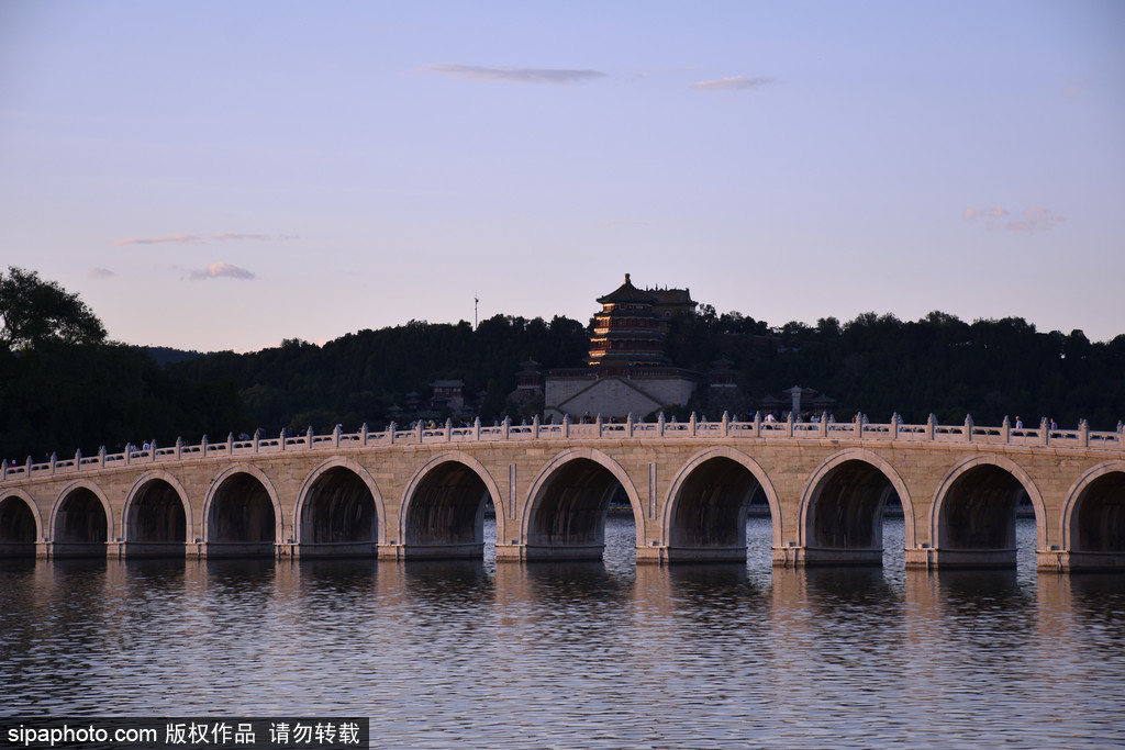 颐和园夕阳西下秋高气爽