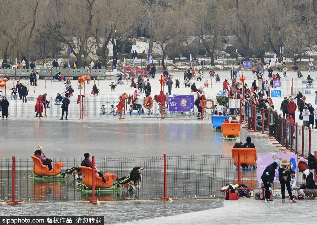 新年伊始，市民紫竹院公园雪场乐享雪上运动