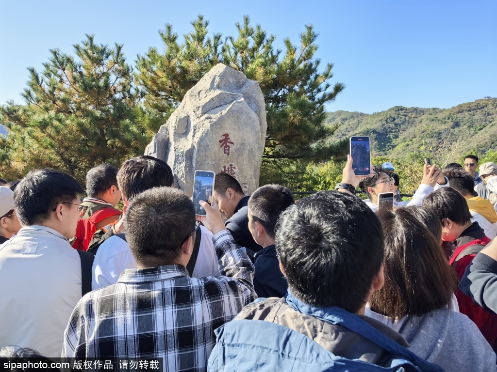 香山公园迎首个“赏红”高峰 人山人海场面火爆似春运