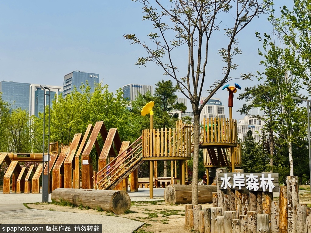 丽泽滨水文化公园藏在商务区的静谧绿廊