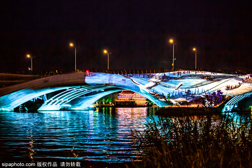 流光溢彩运河夜，通州自带美颜滤镜