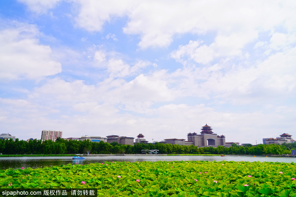 北京雨后蓝天白云展现“高颜值”
