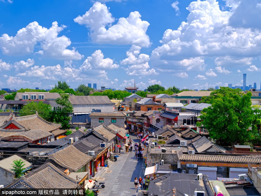 北京中轴线蓝天白云美景